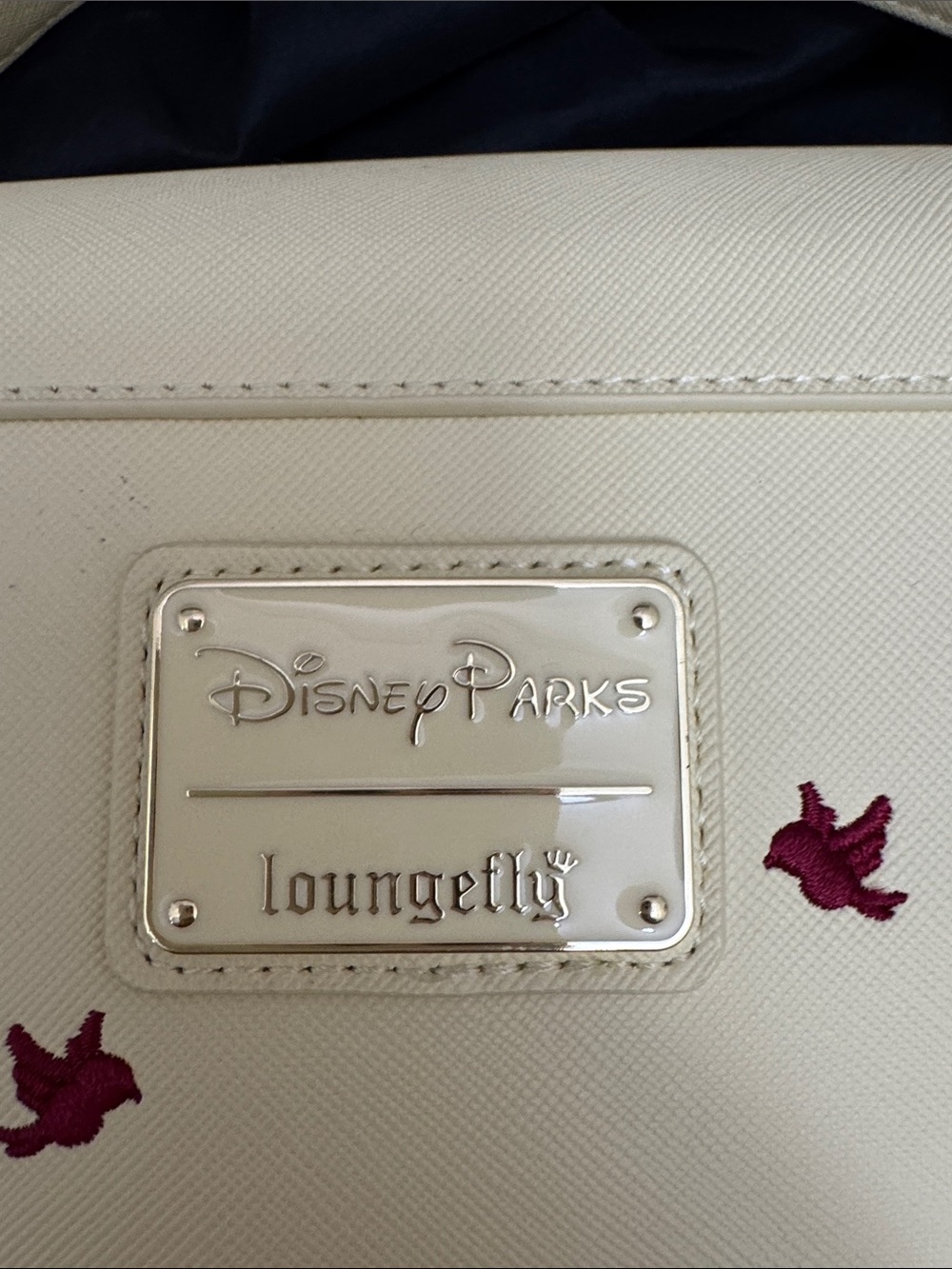 Loungefly Cream Floral Embroidered Crossbody with Rose Charm - Picture 5 of 10